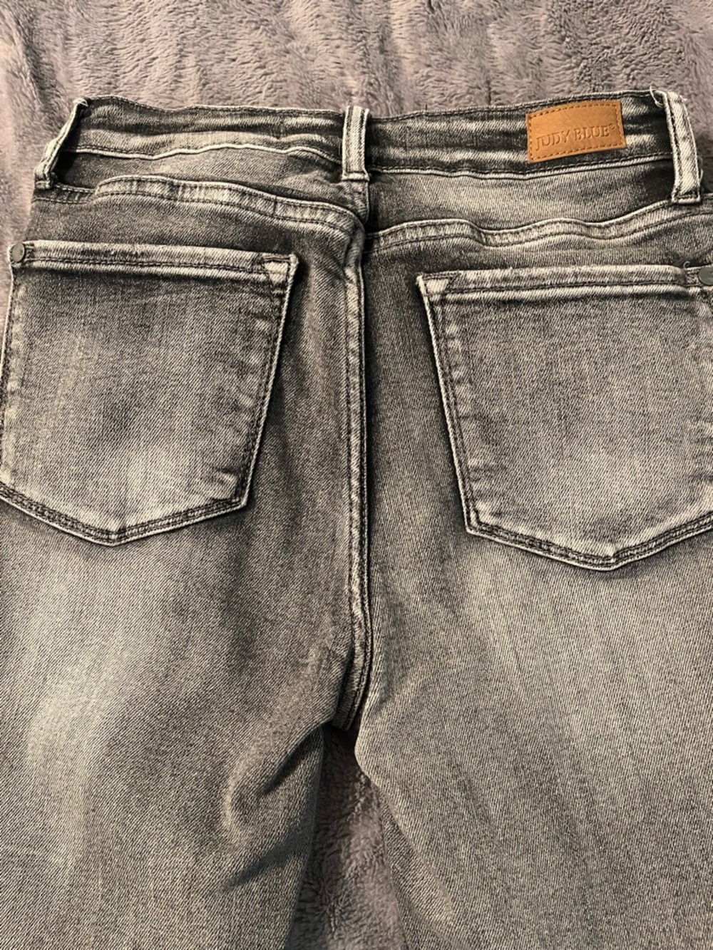 Judy Blue Black and Grey Skinny Fit Jeans Waistband Detail